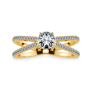 70-Pointer Solitaire Diamond Split Shank 18K Yellow Gold Ring JL AU 1169Y-B   Jewelove.US