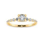 Load image into Gallery viewer, 0.70cts. Cushion Cut Solitaire Halo Diamond Accents 18K Yellow Gold Ring JL AU 2005Y-B   Jewelove.US
