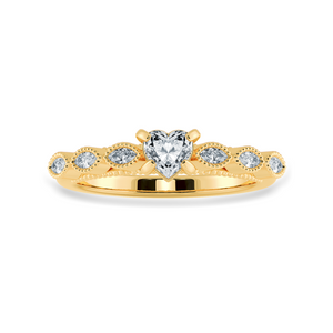 0.30cts. Heart Cut Solitaire with Marquise Cut Diamond Accents 18K Yellow Gold Ring JL AU 2016Y   Jewelove.US