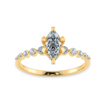 Load image into Gallery viewer, 0.50ts. Marquise Cut Solitaire Halo Diamond Accents 18K Yellow Gold Ring JL AU 2010Y-A   Jewelove.US
