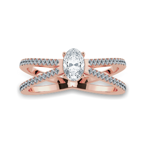 30-Pointer Oval Cut Solitaire Diamond Split Shank 18K Rose Gold Ring JL AU 1174R   Jewelove.US