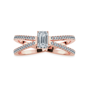 30-Pointer Emerald Cut Solitaire Diamond Split Shank 18K Rose Gold Ring JL AU 1172R   Jewelove.US