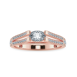 0.30cts. Oval Cut Solitaire Diamond Split Shank 18K Rose Gold Ring JL AU 1182R   Jewelove.US