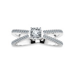 Load image into Gallery viewer, 0.30cts. Cushion Cut Solitaire Diamond Split Shank Platinum Engagement Ring JL PT 1171   Jewelove.US
