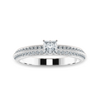 Load image into Gallery viewer, 0.50cts Princess Cut Solitaire Diamond Split Shank Platinum Ring JL PT 1186-A   Jewelove.US
