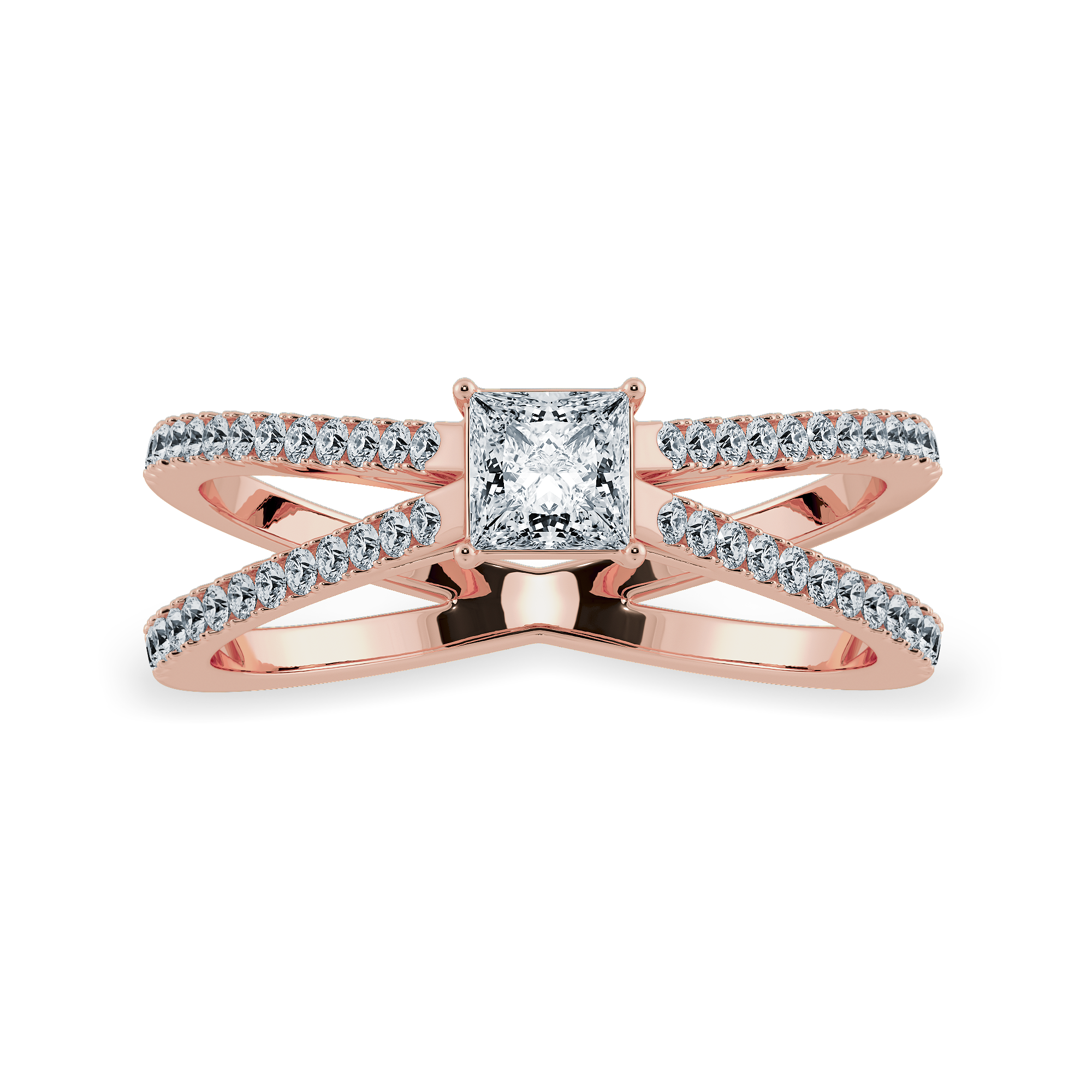 30-Pointer Princess Cut Solitaire Diamond Split Shank 18K Rose Gold Ring JL AU 1170R   Jewelove.US