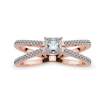 Load image into Gallery viewer, 30-Pointer Princess Cut Solitaire Diamond Split Shank 18K Rose Gold Ring JL AU 1170R   Jewelove.US
