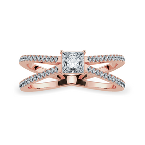 30-Pointer Princess Cut Solitaire Diamond Split Shank 18K Rose Gold Ring JL AU 1170R   Jewelove.US