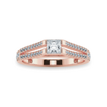 Load image into Gallery viewer, 0.30cts. Princess Cut Solitaire Diamond Split Shank 18K Rose Gold Ring JL AU 1178R   Jewelove.US
