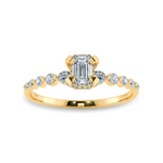 Load image into Gallery viewer, 0.70cts. Emerald Cut Solitaire Halo Diamond Accents 18K Yellow Gold Ring JL AU 2006Y-B   Jewelove.US
