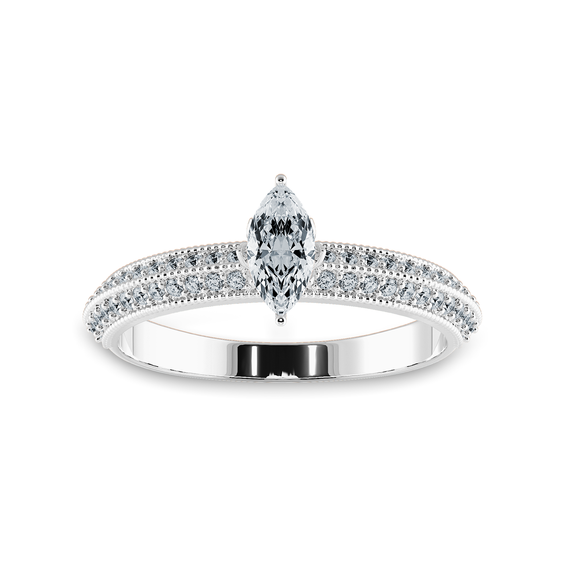 0.50cts Marquise Cut Solitaire Diamond Split Shank Platinum Ring JL PT 1192-A   Jewelove.US