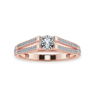 0.50cts. Cushion Cut Solitaire Diamond Split Shank 18K Rose Gold Ring JL AU 1179R-A   Jewelove.US