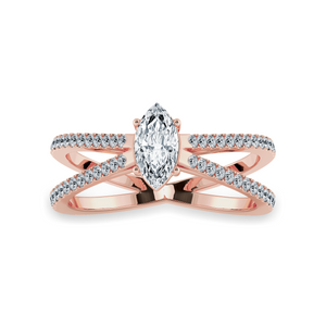 30-Pointer Marquise Cut Solitaire Diamond Split Shank 18K Rose Gold Ring JL AU 1176R   Jewelove.US