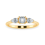 Load image into Gallery viewer, 0.70cts. Cushion Cut Solitaire with Pear Cut Diamond Accents 18K Yellow Gold Ring JL AU 1203Y-B   Jewelove.US
