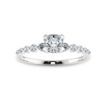 Load image into Gallery viewer, 0.30cts. Cushion Cut Solitaire Halo Diamond Accents Platinum Engagement Ring JL PT 2005   Jewelove.US
