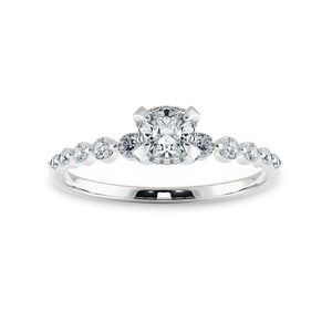 0.30cts. Cushion Cut Solitaire Halo Diamond Accents Platinum Engagement Ring JL PT 2005   Jewelove.US