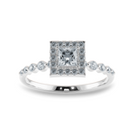 Load image into Gallery viewer, 20 Pointer Princess Cut Halo Diamond Accents Platinum Ring JL PT 2003-C   Jewelove.US
