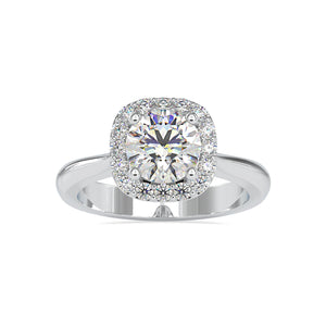 0.50cts. Solitaire Platinum Diamond Halo Engagement Ring JL PT 0101-A   Jewelove.US