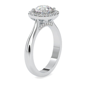 0.50cts. Solitaire Platinum Diamond Halo Engagement Ring JL PT 0101-A   Jewelove.US