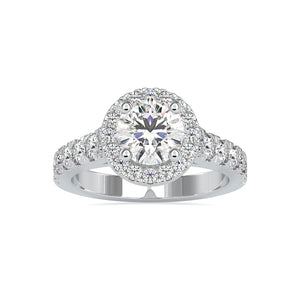 0.30cts Solitaire Halo Diamond Shank Platinum Engagement Ring JL PT 0106-A   Jewelove.US