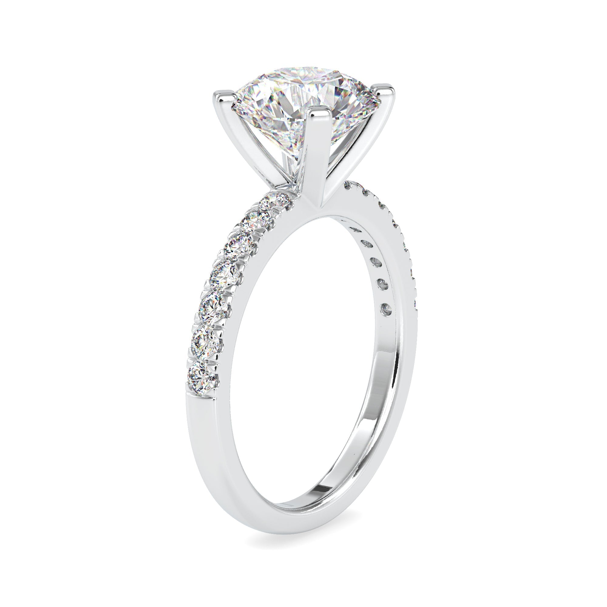 0.30cts. Solitaire Platinum Diamond Shank Engagement Ring JL PT 0114-B   Jewelove.US