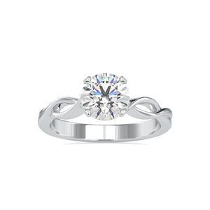 0.50cts. Solitaire Platinum Twisted Shank Engagement Ring JL PT 0137-A   Jewelove.US