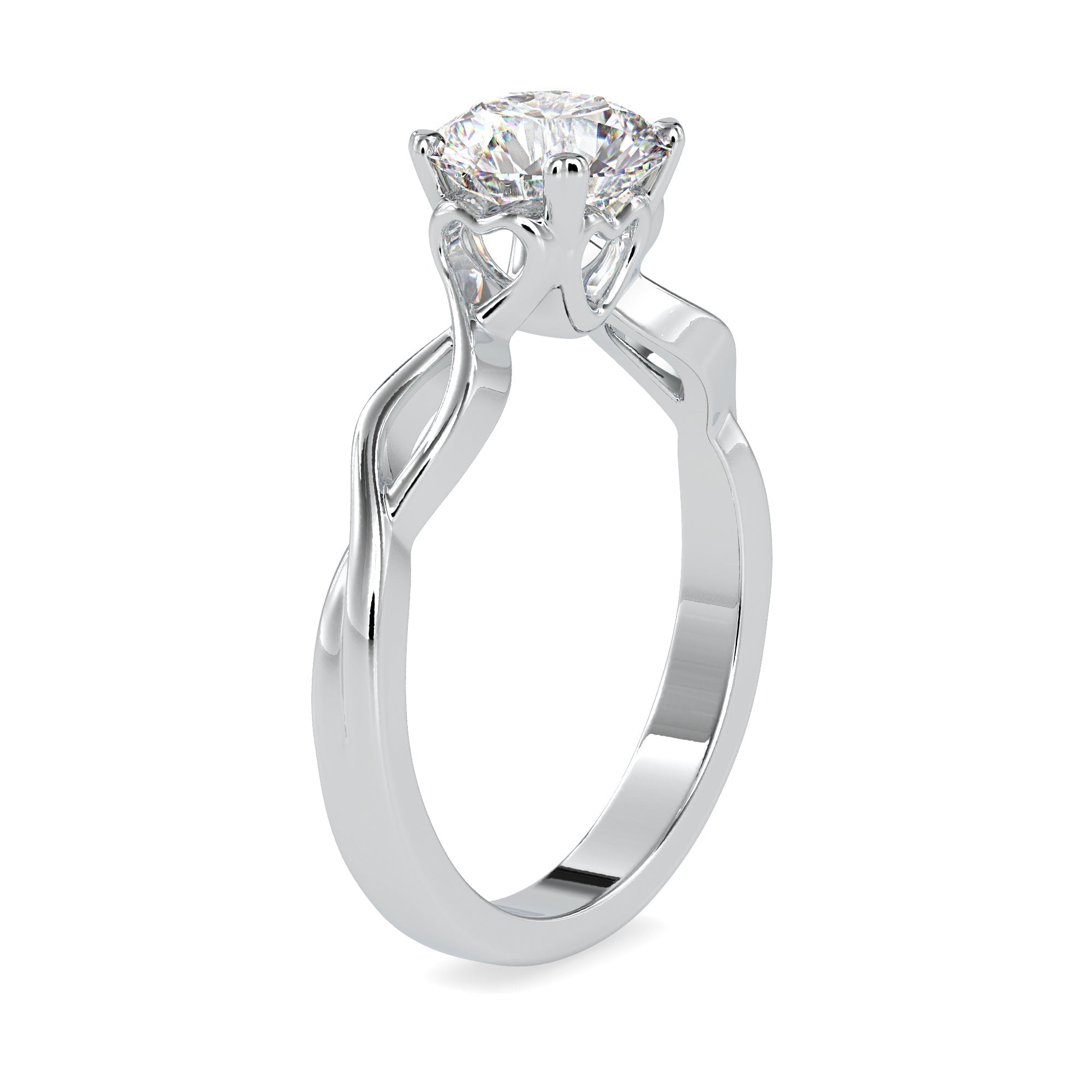 0.30cts. Solitaire Platinum Twisted Shank Engagement Ring JL PT 0137-B   Jewelove.US