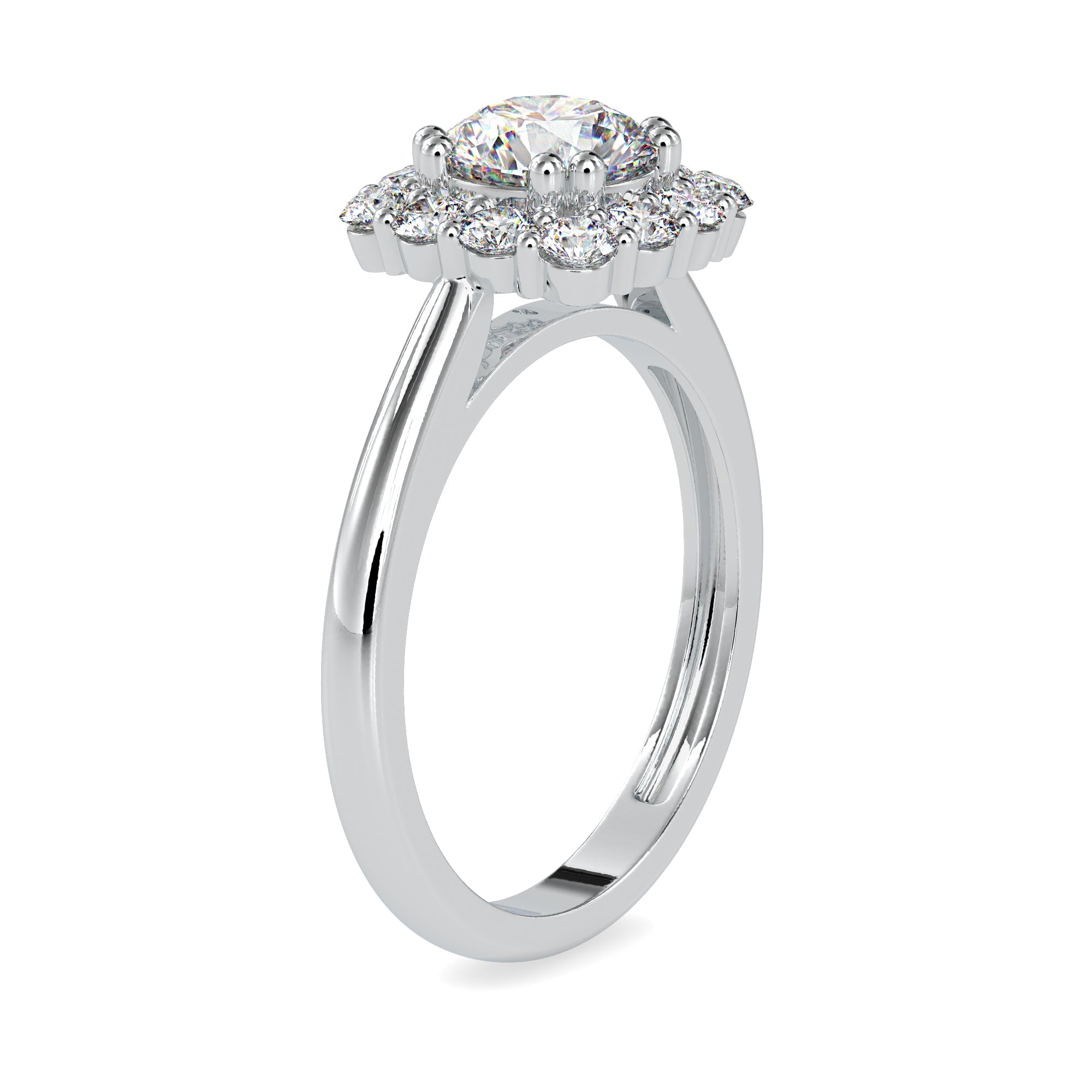 0.30cts. Solitaire Platinum Diamond Halo Engagement Ring JL PT 0148-A   Jewelove.US