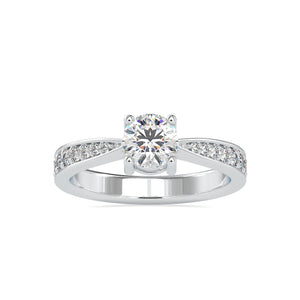 30-Pointer Solitaire Platinum Shank Diamonds Ring JL PT 0168   Jewelove.US