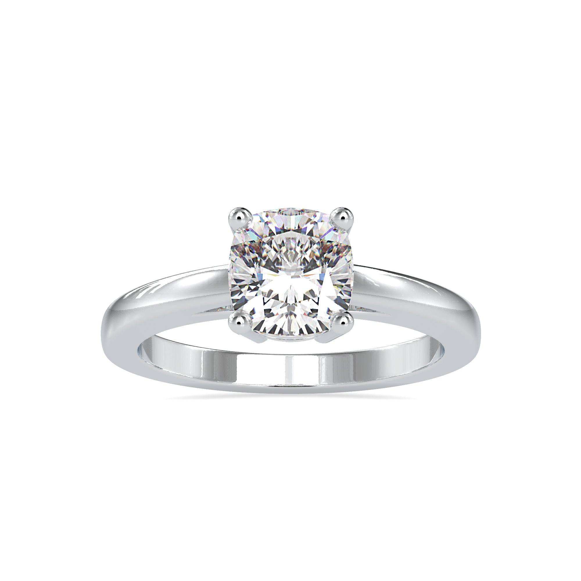 30-Pointer Cushion Cut Solitaire Platinum Ring JL PT 0175   Jewelove.US