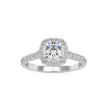 Load image into Gallery viewer, 0.70cts. Cushion Cut Solitaire Platinum Halo Diamond Shank Solitaire Engagement Ring JL PT 0193-A   Jewelove.US
