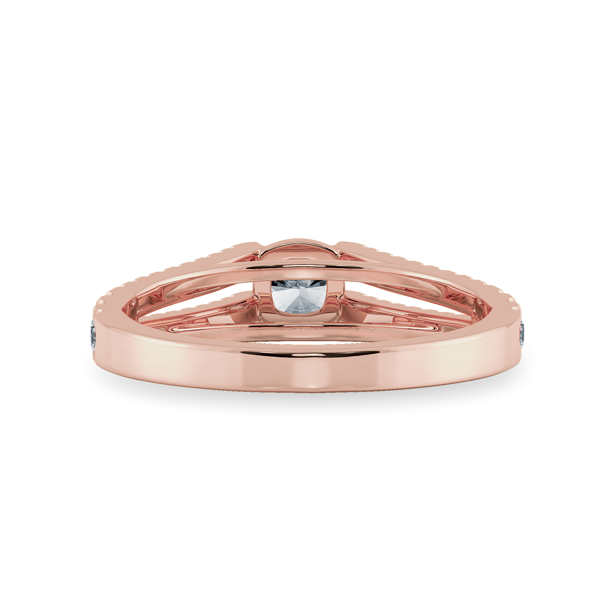 0.50cts. Cushion Cut Solitaire Diamond Split Shank 18K Rose Gold Ring JL AU 1179R-A   Jewelove.US