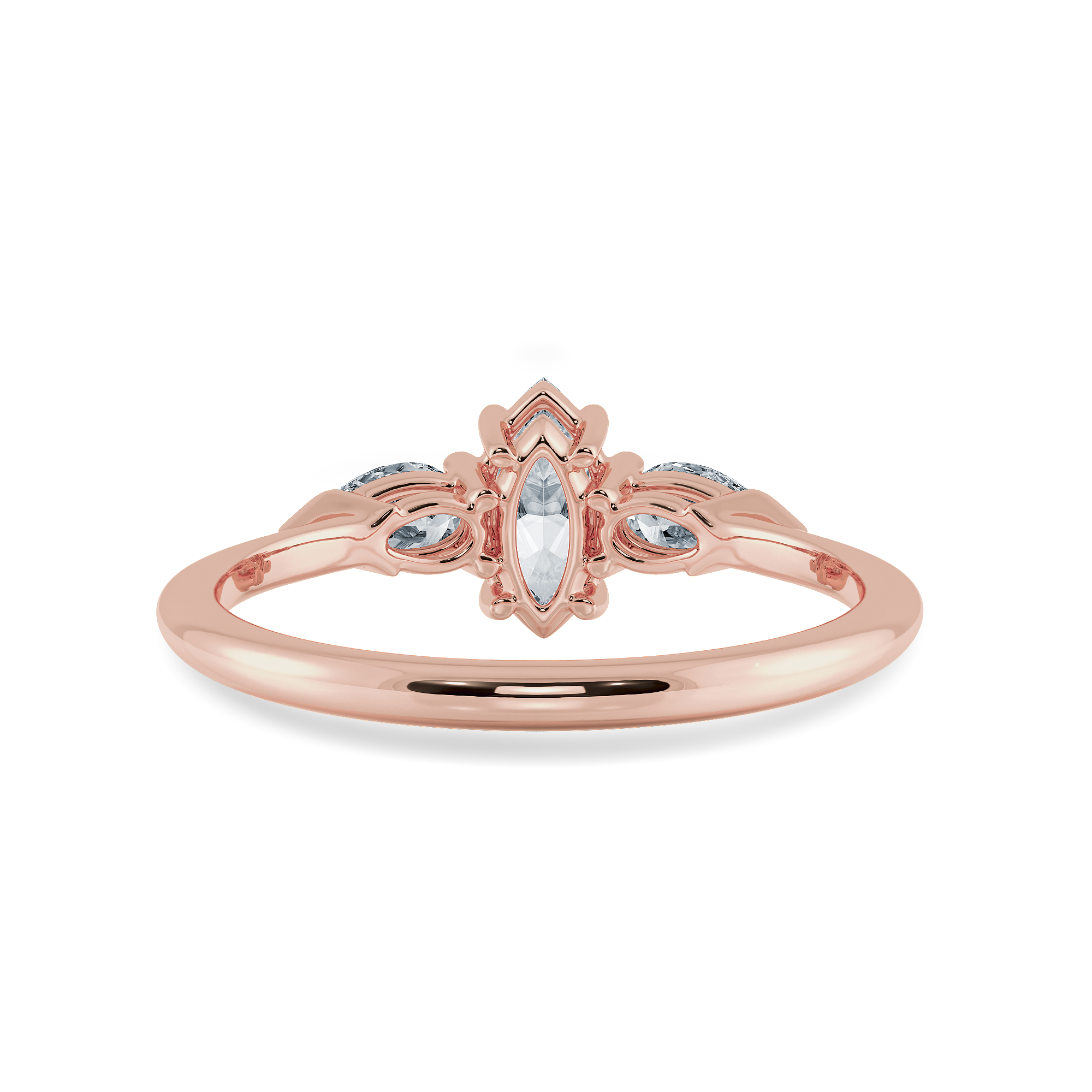 0.30cts. Marquise Cut Solitaire with Pear Cut Diamond Accents 18K Rose Gold Ring JL AU 1208R   Jewelove.US