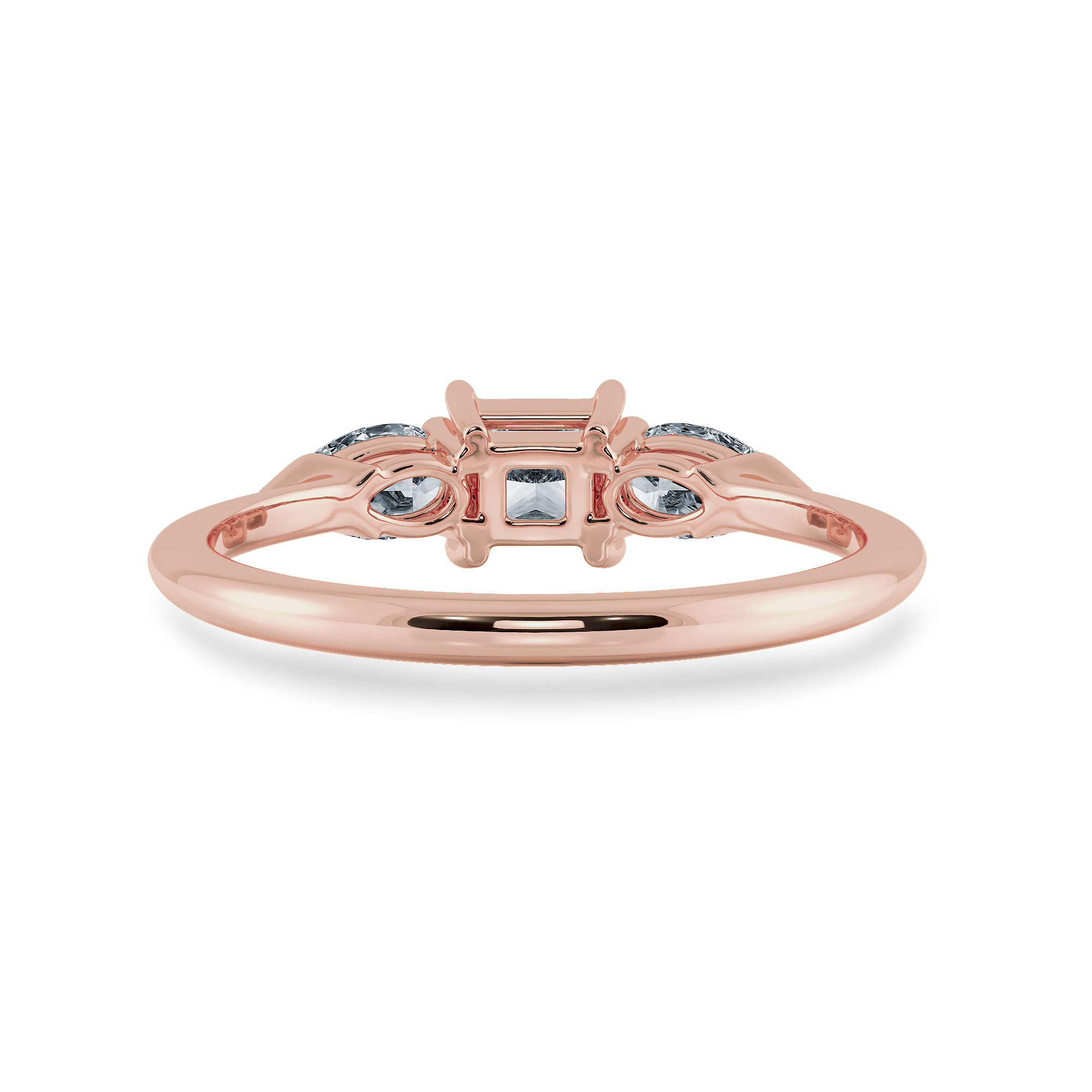 0.30cts. Princess Cut Solitaire with Pear Cut Diamond Diamond 18K Rose Gold Ring JL AU 2021R   Jewelove.US