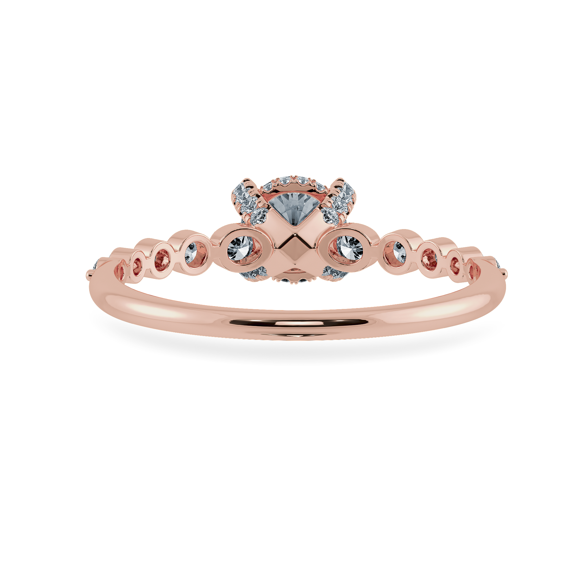 0.70cts. Solitaire Diamond Accents 18K Rose Gold Ring JL AU 1202R-B   Jewelove.US