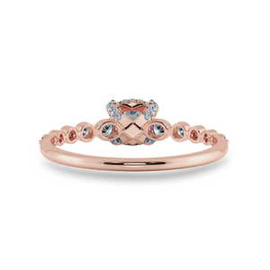 0.70cts. Cushion Cut Solitaire Halo Diamond Accents 18K Rose Gold Ring JL AU 2005R-B   Jewelove.US