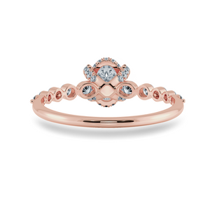 0.70cts. Oval Cut Solitaire Halo Diamond Accents 18K Rose Gold Ring JL AU 2008R-B   Jewelove.US