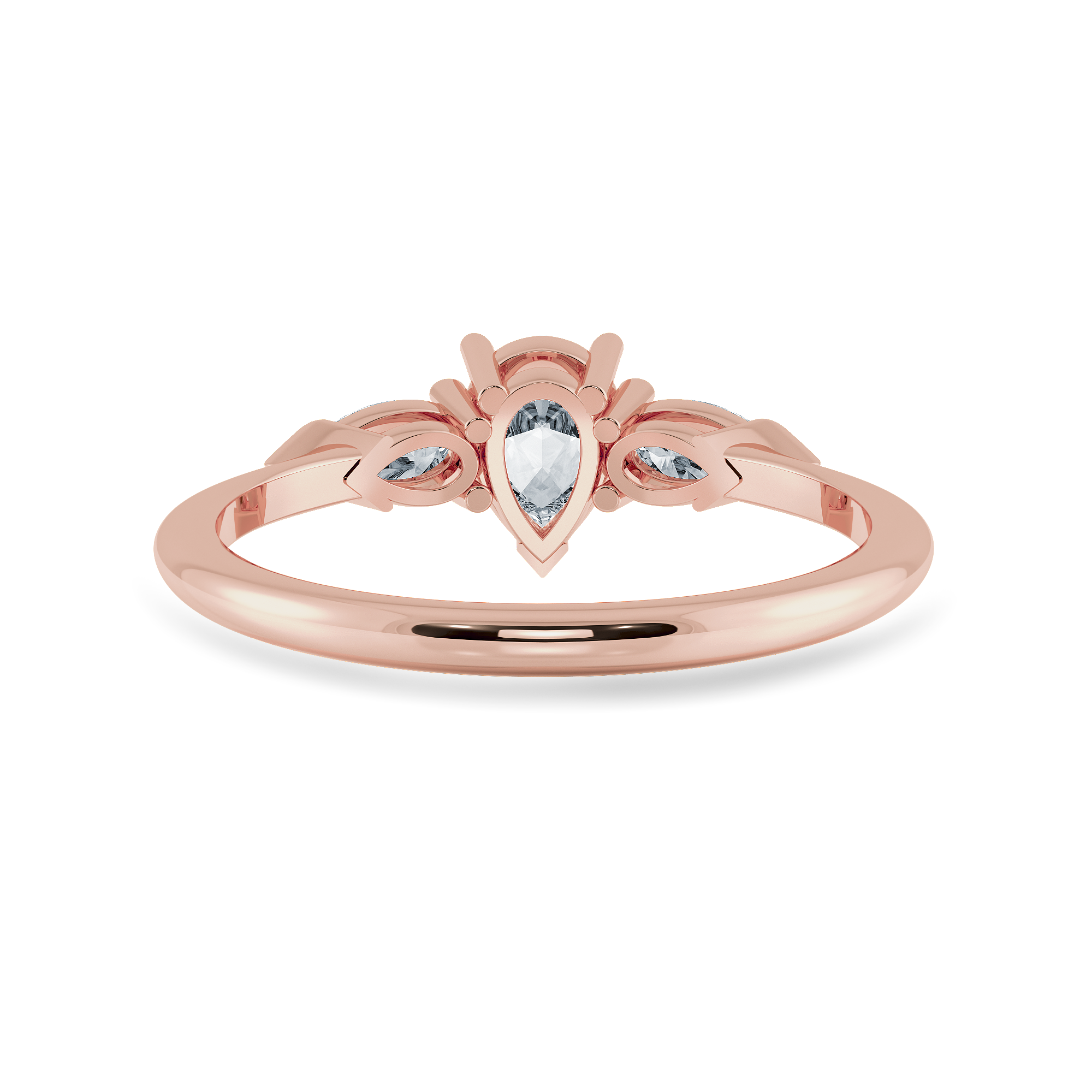 0.70cts. Pear Cut Solitaire Diamond Accents 18K Rose Gold Ring JL AU 1207R-B   Jewelove.US