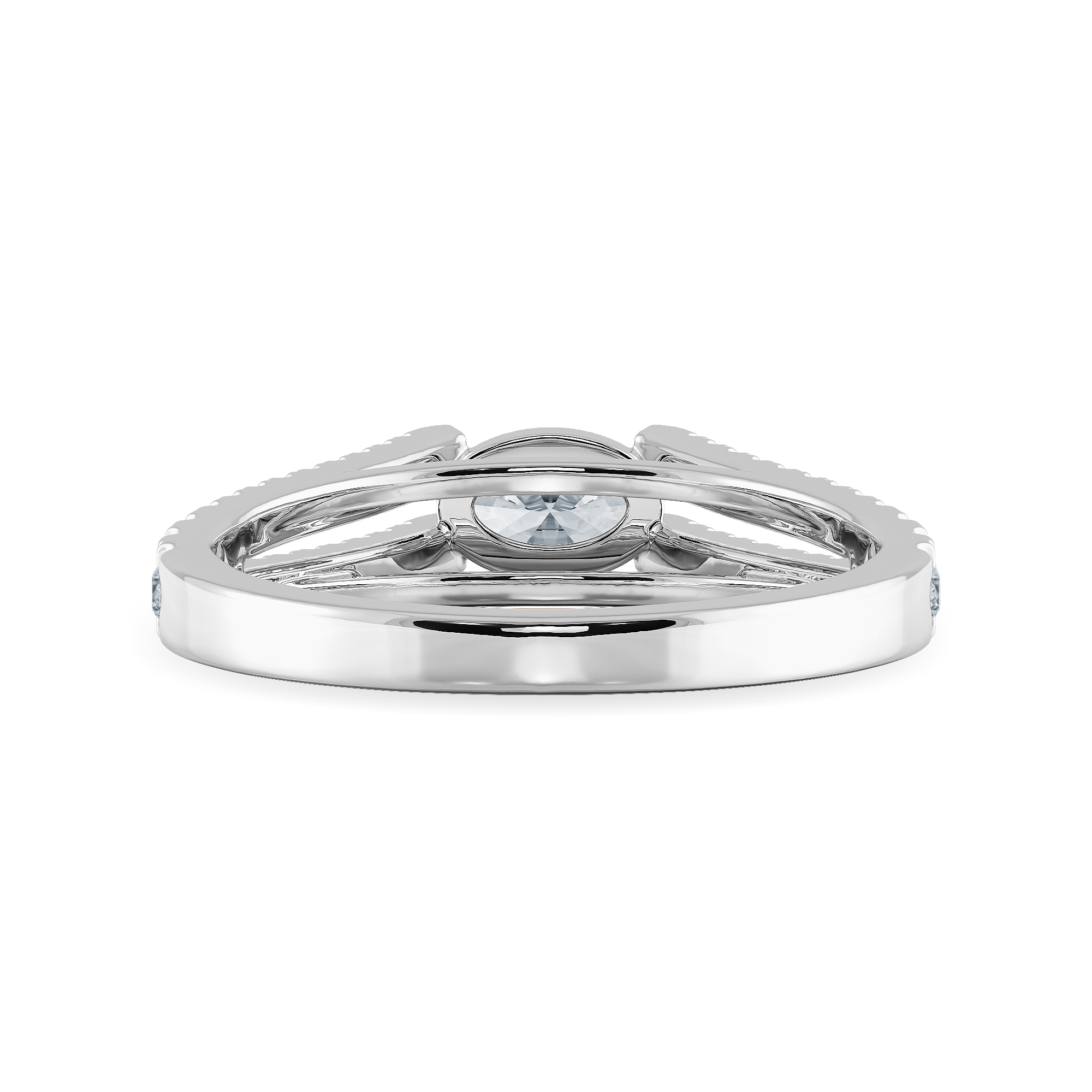 0.50cts Oval Cut Solitaire Diamond Split Shank Platinum Ring JL PT 1182-A   Jewelove.US