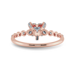 Load image into Gallery viewer, 0.70cts. Heart Cut Solitaire Halo Diamond Accents 18K Rose Gold Ring JL AU 2007R-B   Jewelove.US
