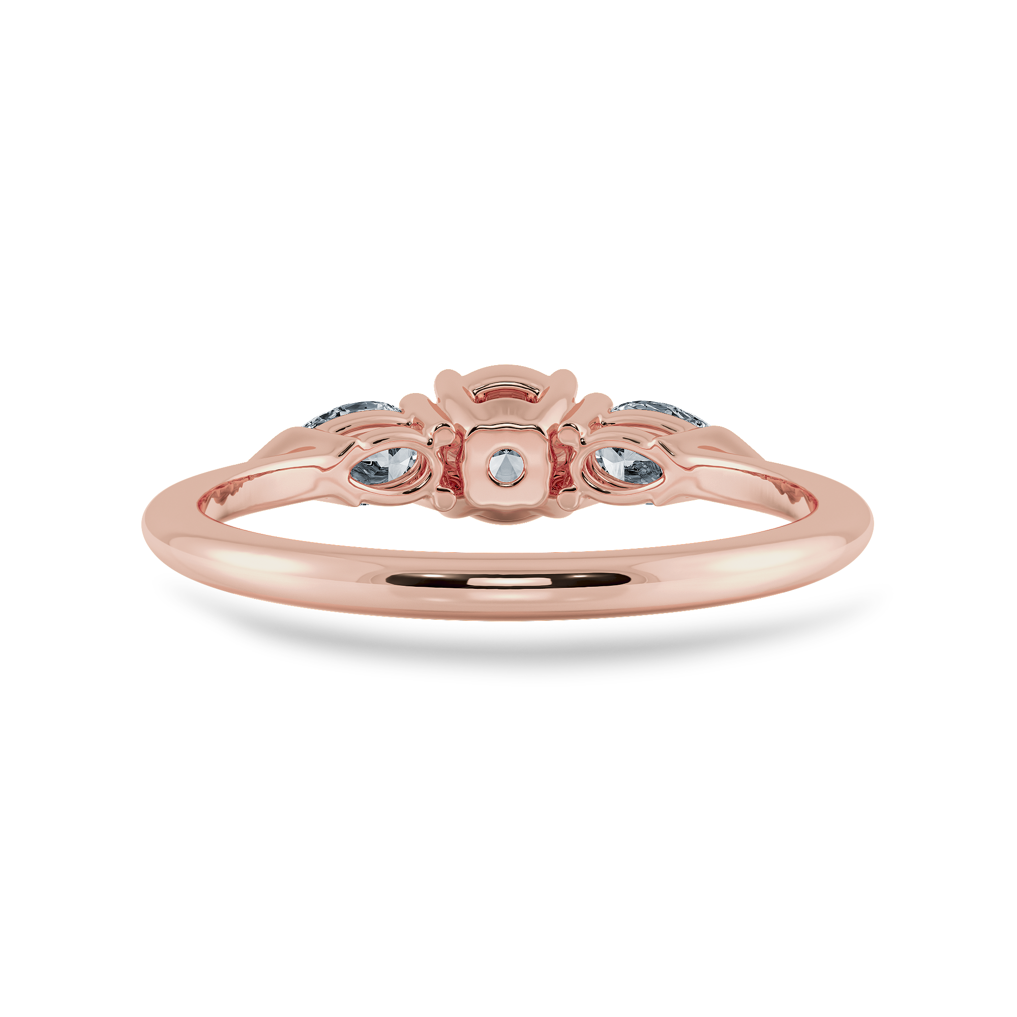 0.50cts. Solitaire with Pear Cut Diamond Accents 18K Rose Gold Ring JL AU 2020R-A   Jewelove.US