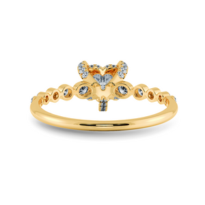 0.70cts. Heart Cut Solitaire Halo Diamond Accents 18K Yellow Gold Ring JL AU 2007Y-B   Jewelove.US