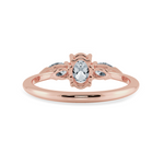 Load image into Gallery viewer, 0.70cts. Oval Cut Solitaire with Pear Cut Diamond Accents 18K Rose Gold Ring JL AU 1206R-B   Jewelove.US
