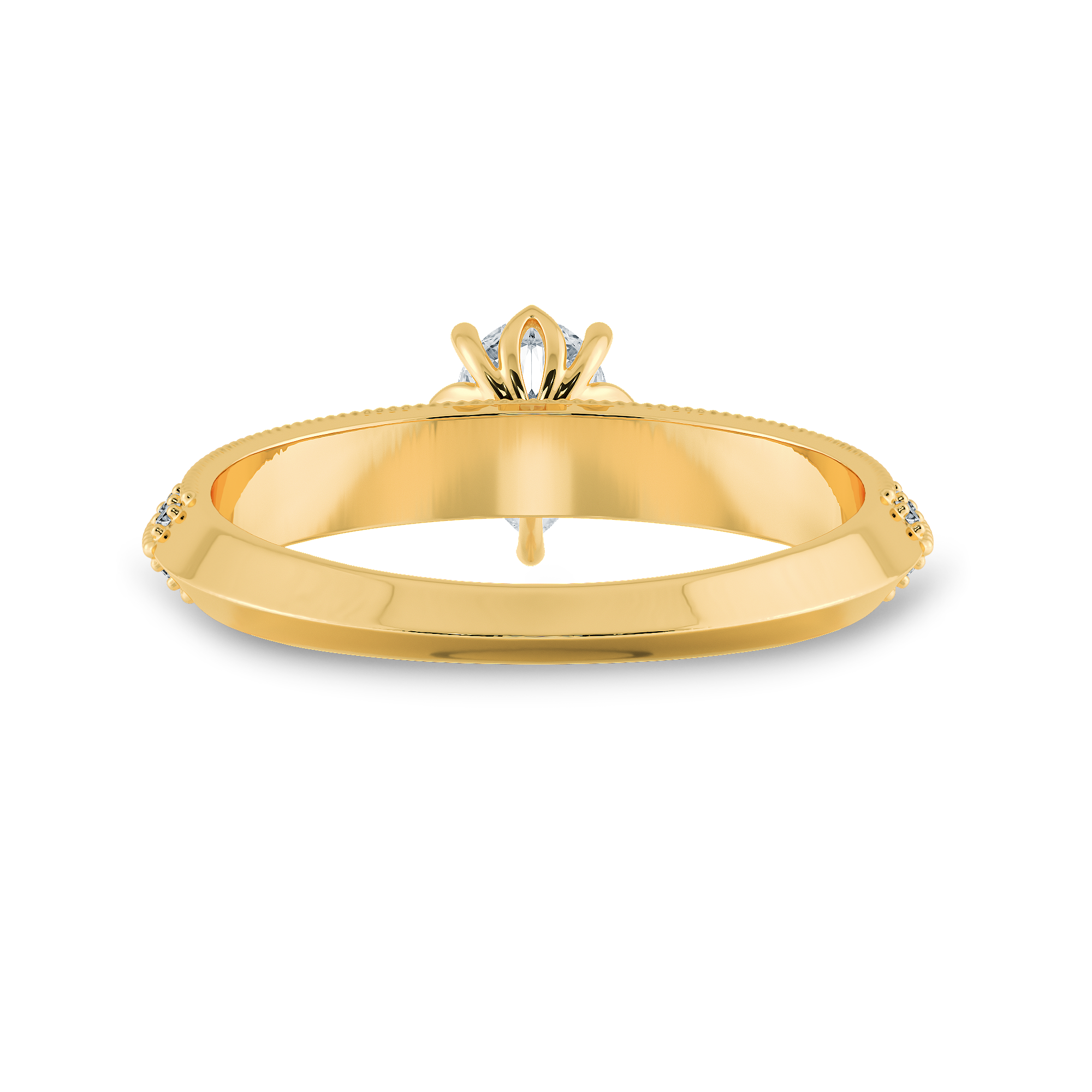 0.70ts. Pear Cut Solitaire Diamond Split Shank 18K Yellow Gold Ring JL AU 1191Y-B   Jewelove.US