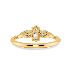 50-Pointer Marquise Cut Solitaire with Pear Cut Diamond Accents 18K Yellow Gold Ring JL AU 1208Y-A   Jewelove.US