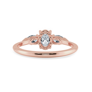 0.30cts. Oval Cut Solitaire with Pear Cut Diamond Accents 18K Rose Gold Ring JL AU 1206R   Jewelove.US