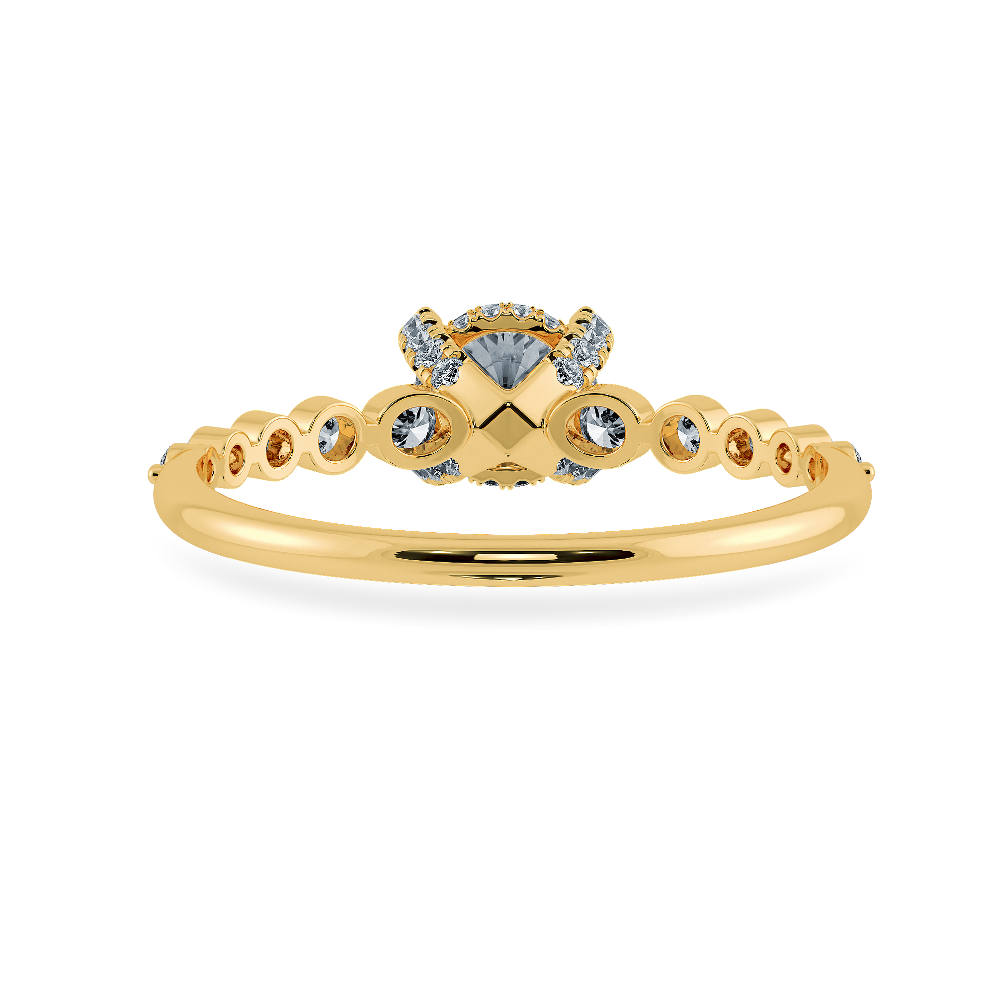 30-Pointer Solitaire Diamond Accents 18K Yellow Gold Ring JL AU 1202Y   Jewelove.US