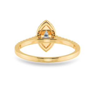 50-Pointer Marquise Cut Solitaire Halo Diamond Shank 18K Yellow Gold Ring JL AU 1201Y-A   Jewelove.US