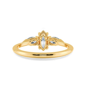 30-Pointer Marquise Cut Solitaire with Pear Cut Diamond Accents 18K Yellow Gold Ring JL AU 1208Y   Jewelove.US