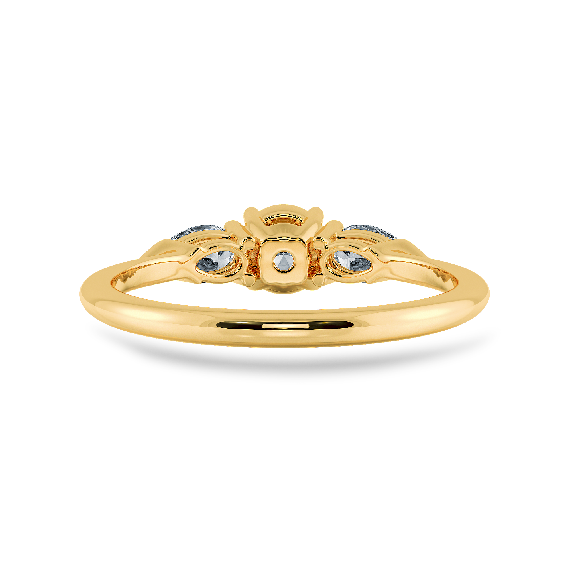 0.50cts. Solitaire with Pear Cut Diamond Accents 18K Yellow Gold Ring JL AU 2020Y-A   Jewelove.US